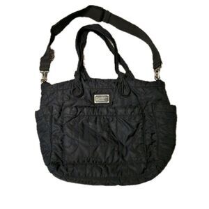 Marc By Marc Jacobs Large Black Quilted Nylon Tote Workwear Logo Luxury